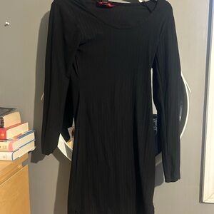 Hot Kiss Black long Sleeve Bodycon Dress